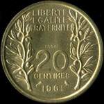 Pi�ce de 20 centimes 1961 - Concours de Lagriffoul - revers