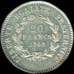 Pi�ce de 20 francs 1848 - Concours de Rogat - �tain - revers