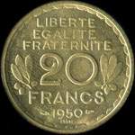 Pi�ce de 20 francs 1950 - Concours de Morlon - revers