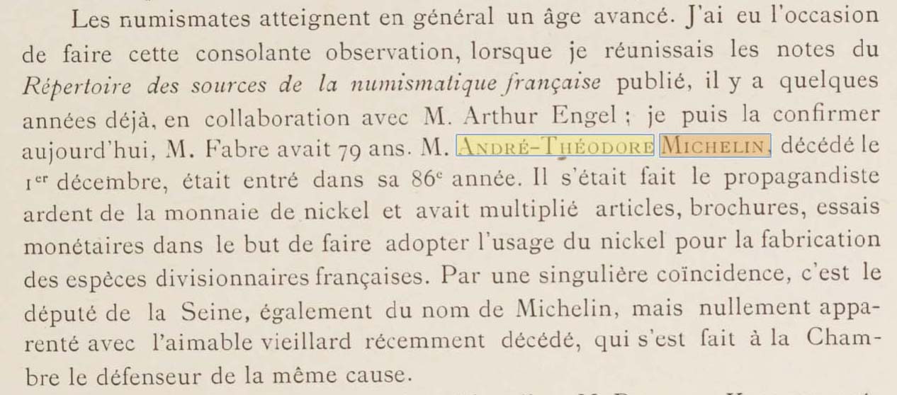 Cette initiative fut rapport�e par Raymond Serrure dans la Gazette numismatique fran�aise du 1er janvier 1897