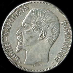 Fausse pi�ce de 5 francs Louis-Napol�on Bonaparte 1852A - avers
