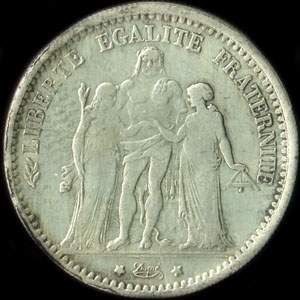 Fausse pi�ce de 5 francs Hercule 1875A - avers