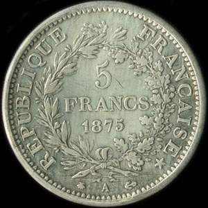 Fausse pi�ce de 5 francs Hercule 1875A - revers