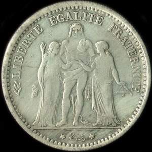 Fausse pi�ce de 5 francs Hercule 1875A - avers