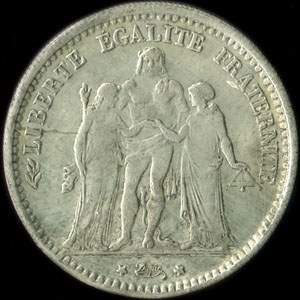 Fausse pi�ce de 5 francs Hercule 1875A - avers