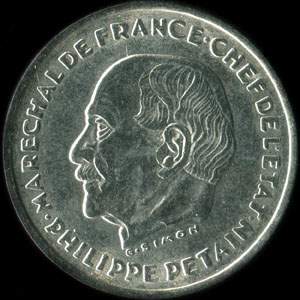 Fausse pi�ce de 10 francs 1941 Concours de Simon - avers