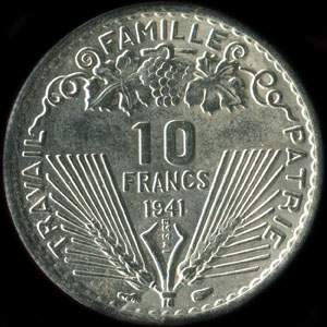 Fausse pi�ce de 10 francs 1941 Concours de V�zien - revers
