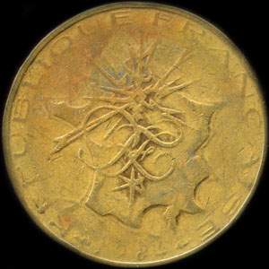 Fausse pi�ce de 10 francs Matthieu 1984 - avers