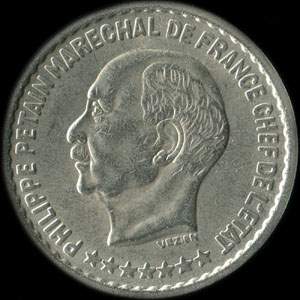Fausse pièce de 20 francs 1941 Concours de Vézien - avers