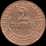 Revers pi�ce 2 centimes Dupuis 1914