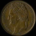 Avers essai pi�ce 2 centimes Louis-Philippe I Gen�ve