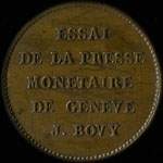 Revers essai pi�ce 2 centimes Louis-Philippe I Gen�ve