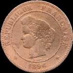 Avers pièce 5 centimes Cérès 1896A