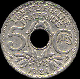 5 centimes Lindauer 1924 normale