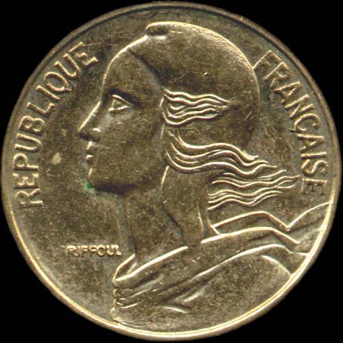 Varinate 5 centimes Marianne 1998 manque Lag dans signature