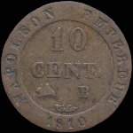 Pièce de 10 centimes 1810 Napoléon Empereur - revers