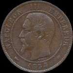 Pièce de 10 centimes 1854K Napoléon III Empereur tête nue - avers