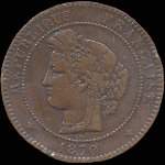 Pièce de 10 centimes 1870A Cérès - République française - Gouvernement de Défense nationale - avers
