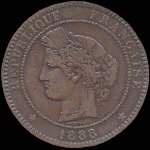 Pièce de 10 centimes 1888A Cérès - République française - revers