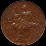 Pièce de 10 centimes 1915 Dupuis - République française - revers