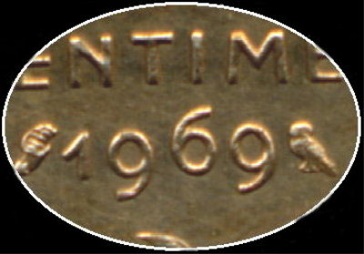 10 centimes Marianne 1969 avec 9 du millésime normal