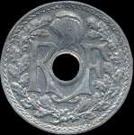 Pièce de 20 centimes à trou Lindauer - R F - 1945 - avers