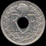 Pi�ce de 25 centimes Lindauer � trou - R F - 1914 - avers