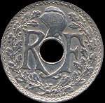Pièce de 25 centimes Lindauer à trou - R F - 1931 - avers
