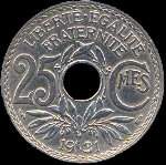 Pi�ce de 25 centimes Lindauer � trou - R F - 1931 - revers