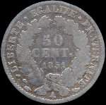 Pièce de 50 centimes Cérès République française - 1851A - revers