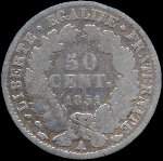 Pi�ce de 50 centimes C�r�s R�publique fran�aise - 1851A - revers