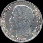 Pièce de 50 centimes Napoléon III Empereur tête nue - 1856D - avers