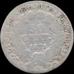 Pièce de 50 centimes Cérès gouvernement de Défense nationale - 1871A - revers