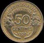 Pièce de 50 centimes Morlon - République française - 1938 - revers