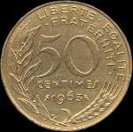 Pi�ce de 50 centimes Marianne - R�publique fran�aise - Libert� Egalit� Fraternit� - 1963 - revers