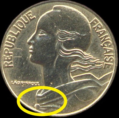 5 centimes Marianne avec col � 3 plis