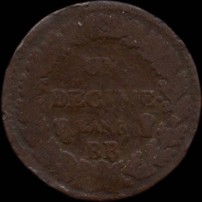 1 d�cime An 8BB sans point apr�s 8 - revers