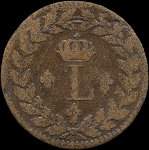 Pièce de 1 décime 1ère et 2ème Restaurations - Louis XVIII - 1815BB - avers