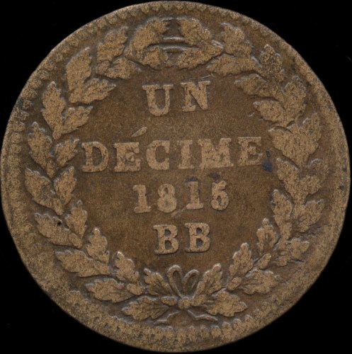 1 décime Louis XVIII 1815BB sans points après décime et 1815