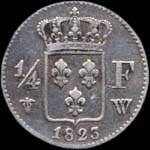 Pièce de 1/4 franc Louis XVIII 1823W - revers