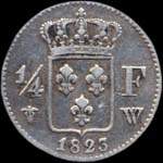 Pi�ce de &frac14; franc Louis XVIII 1823W - revers