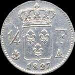 Pièce de 1/4 franc Charles X 1827A - revers