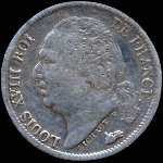 Pièce de 1/2 franc Louis XVIII Roi de France - 1822A - avers