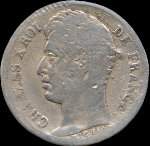 Pièce de 1/2 franc Charles X Roi de France - 1827A - avers