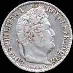 Pièce de 1/2 franc Louis-Philippe I Roi des français - 1833W - avers