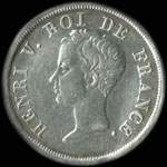 Pièce de 1/2 franc Henri V Roi de France - 1833 - avers