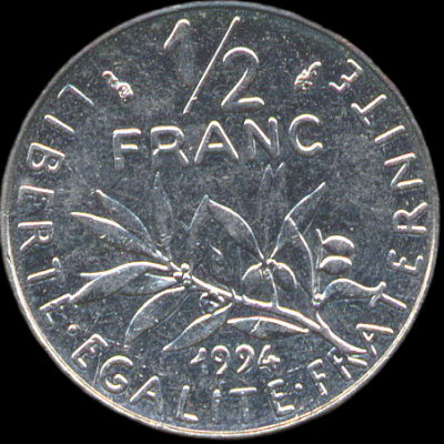 Variante dauphin de la pièce de 1/2 franc 1994