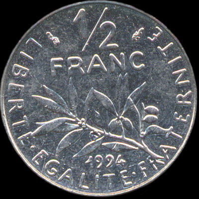 Variante dauphin de la pi�ce de &frac12; franc 1994