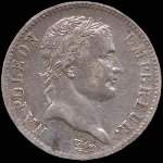 Pièce de 1 franc Napoléon Empereur tête laurée - République française - 1808A - avers