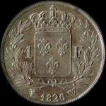 Pièce de 1 franc Charles X Roi de France - 1826W - revers